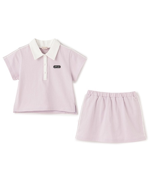 【新品未使用】パイルセットアップ ピンク sorbet light 接触冷感素材 セール】【リンク/接触冷感】ポロセットアップ（セットアップ