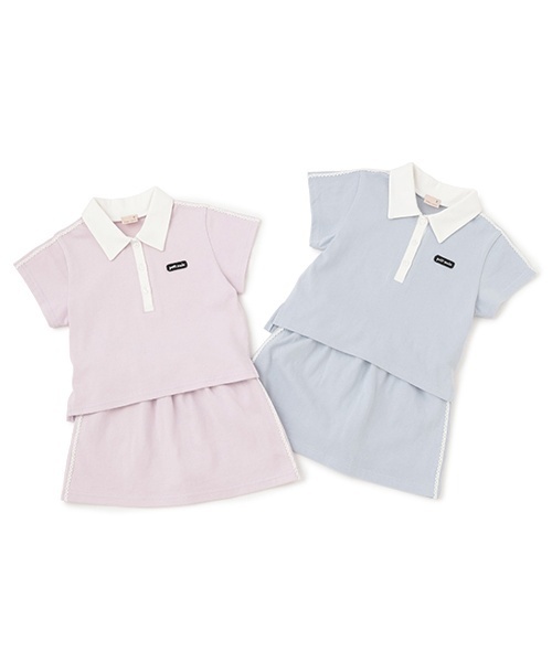 【新品未使用】パイルセットアップ ピンク sorbet light 接触冷感素材 セール】【リンク/接触冷感】ポロセットアップ（セットアップ