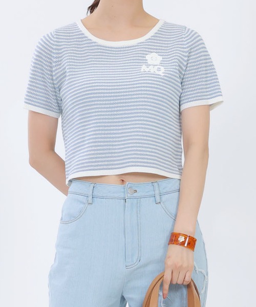 MQロゴボーダーバックリボン プルオーバー（Tシャツ/カットソー