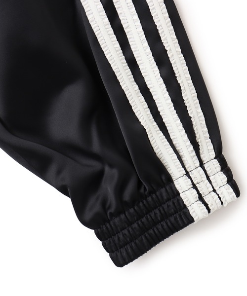 adidas ストライプサテンジャケット ブラック　M size adidas SATIN TT / アディダス サテン ファイヤーバード