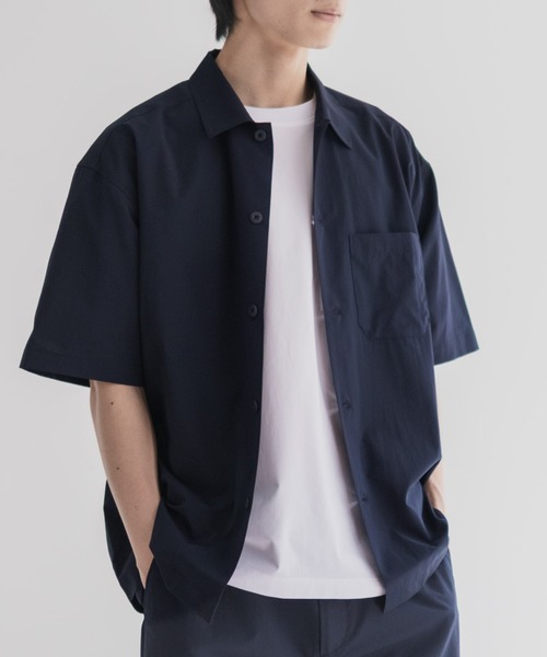 NAVY（ネイビー）の「NAVY KAZETOSU メッシュ半袖シャツ（シャツ/ブラウス・メンズ・ブラック/ネイビー/ブラウン・M/L/XL/S）」の3枚目の写真