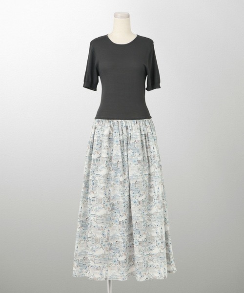 HUIT bouquet(ユイット)の「ドッキング ワンピース Made with Liberty Fabric HUIT(ワンピース・レディース・チャコール/ブラック/ブラウン・M/S)」の2枚目の写真
