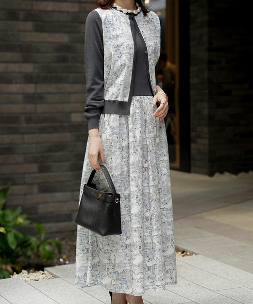 HUIT bouquet(ユイット)の「ドッキング ワンピース Made with Liberty Fabric HUIT(ワンピース・レディース・チャコール/ブラック/ブラウン・M/S)」の8枚目の写真