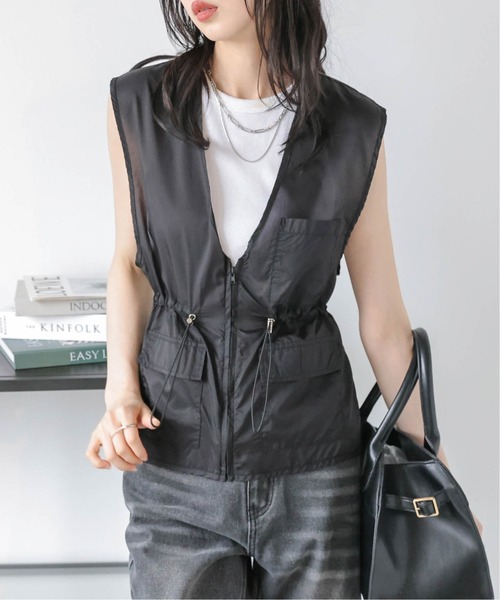 AMELY（エミリー）の「シアーフィッシングベスト（ベスト・レディース・ホワイト/ブラック・フリー）」の2枚目の写真
