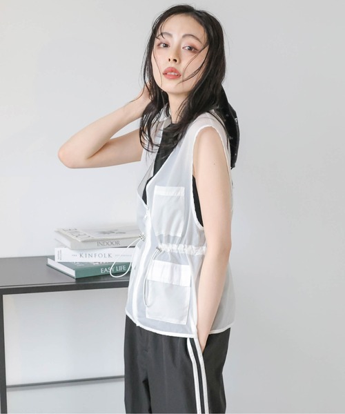 AMELY（エミリー）の「シアーフィッシングベスト（ベスト・レディース・ホワイト/ブラック・フリー）」の11枚目の写真