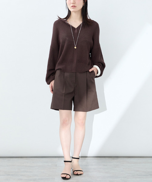 VERMEIL par iena(ヴェルメイユパーイエナ)の「ラミーストレッチショートパンツ(その他パンツ・レディース・ブラック/ブラウン・38/36)」の21枚目の写真