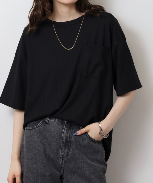 FUNALIVE(ファンアライブ)の「ストライプジャガード 半袖 Tシャツ(Tシャツ/カットソー・メンズ・チャコールグレー/ミント/ラベンダー/ブラック・L/LL/M)」の6枚目の写真