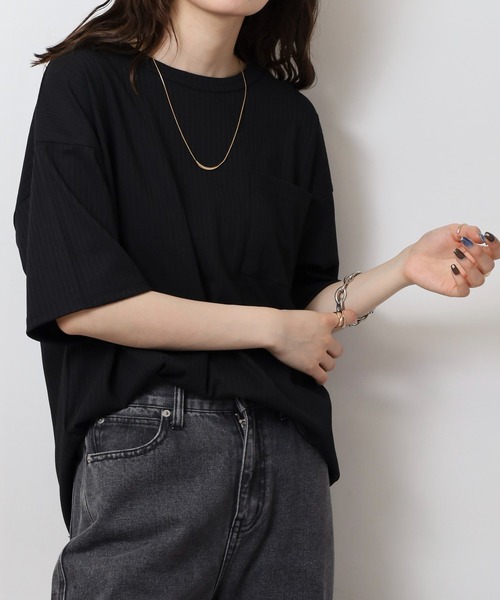 FUNALIVE(ファンアライブ)の「ストライプジャガード 半袖 Tシャツ(Tシャツ/カットソー・メンズ・チャコールグレー/ミント/ラベンダー/ブラック・L/LL/M)」の18枚目の写真