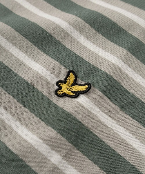 LYLE&SCOTT(ライルアンドスコット)の「【71】【LYLE & SCOTT/ライル&スコット】ワンポイント刺繍 レトロ ボーダー Tシャツ オーバーサイズ(Tシャツ/カットソー・メンズ・グレー/ダークブルー/ネイビー/グリーン・M/L/XL)」の6枚目の写真