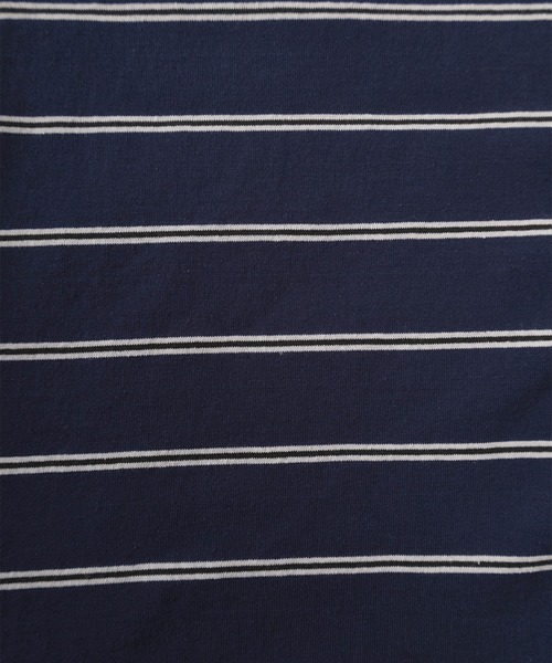 LYLE&SCOTT(ライルアンドスコット)の「【71】【LYLE & SCOTT/ライル&スコット】ワンポイント刺繍 レトロ ボーダー Tシャツ オーバーサイズ(Tシャツ/カットソー・メンズ・グレー/ダークブルー/ネイビー/グリーン・M/L/XL)」の10枚目の写真