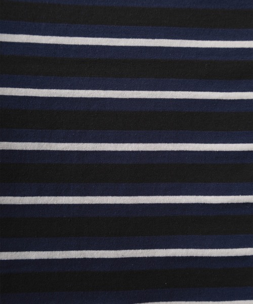 LYLE&SCOTT(ライルアンドスコット)の「【71】【LYLE & SCOTT/ライル&スコット】ワンポイント刺繍 レトロ ボーダー Tシャツ オーバーサイズ(Tシャツ/カットソー・メンズ・グレー/ダークブルー/ネイビー/グリーン・M/L/XL)」の12枚目の写真