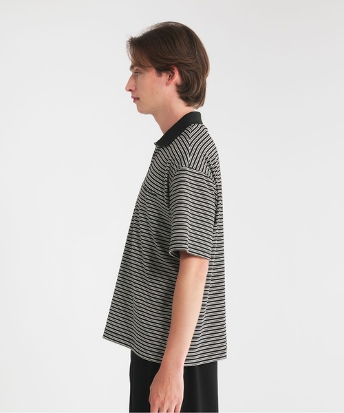 セール】logo multi boarder polo shirt/ロゴマルチボーダー