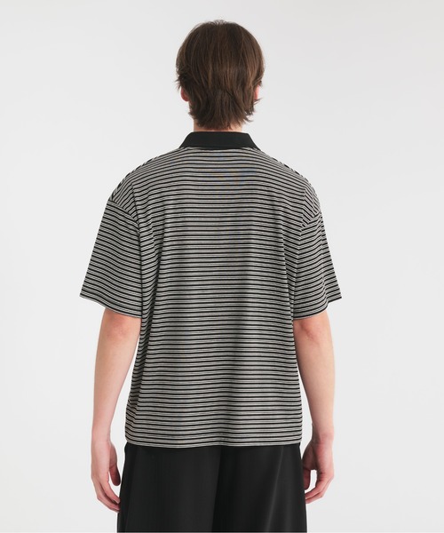 Regen Glanz(レーゲングランツ)の「logo multi boarder polo shirt/ロゴマルチボーダーポロシャツ(ポロシャツ・メンズ・グレー/カーキ/ブラック・MEDIUM/SMALL/LARGE)」の13枚目の写真