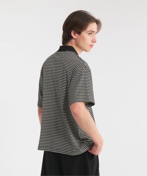 Regen Glanz(レーゲングランツ)の「logo multi boarder polo shirt/ロゴマルチボーダーポロシャツ(ポロシャツ・メンズ・グレー/カーキ/ブラック・MEDIUM/SMALL/LARGE)」の16枚目の写真