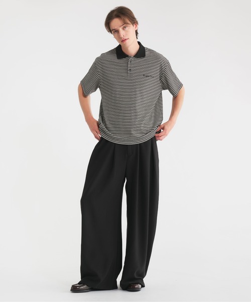 Regen Glanz(レーゲングランツ)の「logo multi boarder polo shirt/ロゴマルチボーダーポロシャツ(ポロシャツ・メンズ・グレー/カーキ/ブラック・MEDIUM/SMALL/LARGE)」の21枚目の写真