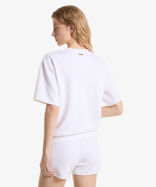 MICHAEL KORS(マイケルコース)の「ロゴ ジャカード ニット ショートスリーブ スウェット(スウェット・レディース・ホワイト・XL/L/M/S/XS)」の3枚目の写真