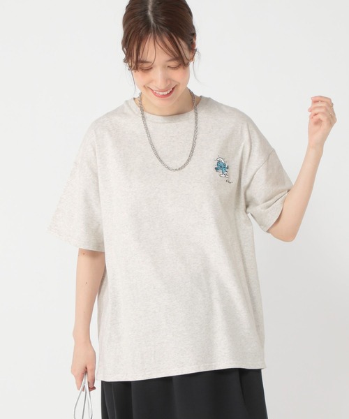 セール】ロゴ刺繍Tシャツ[スマーフコラボ]（Tシャツ/カットソー