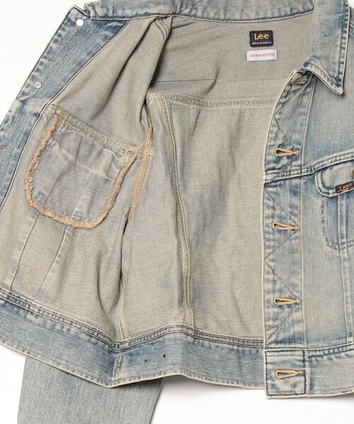 Lee（リー）の「(Lee)ライダースコンパクトデニムジャケット（デニムジャケット・レディース・ベージュ・M）」の3枚目の写真