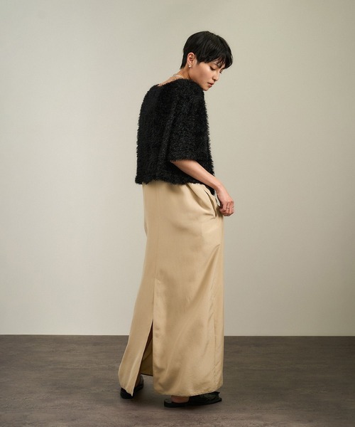 SALON adam et rope'（サロン アダム エ ロペ）の「前後2WAYフェザージャガードプルオーバー（その他トップス・レディース・ベージュ/ブラック・FREE）」の5枚目の写真