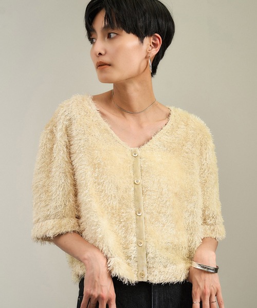 SALON adam et rope'（サロン アダム エ ロペ）の「前後2WAYフェザージャガードプルオーバー（その他トップス・レディース・ベージュ/ブラック・FREE）」の18枚目の写真