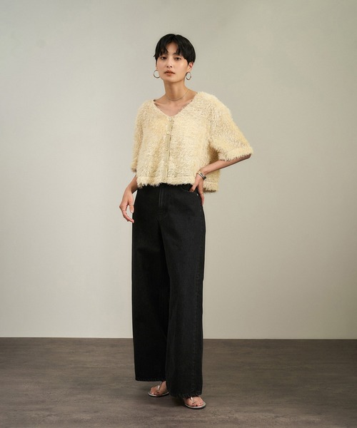 SALON adam et rope'（サロン アダム エ ロペ）の「前後2WAYフェザージャガードプルオーバー（その他トップス・レディース・ベージュ/ブラック・FREE）」の21枚目の写真