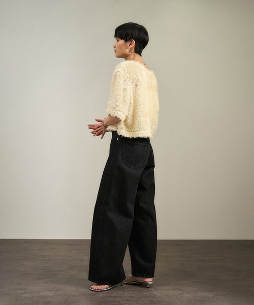 SALON adam et rope'（サロン アダム エ ロペ）の「前後2WAYフェザージャガードプルオーバー（その他トップス・レディース・ベージュ/ブラック・FREE）」の22枚目の写真