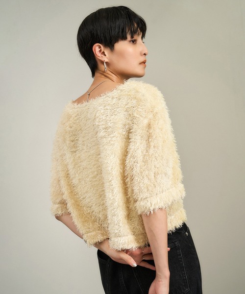 SALON adam et rope'（サロン アダム エ ロペ）の「前後2WAYフェザージャガードプルオーバー（その他トップス・レディース・ベージュ/ブラック・FREE）」の16枚目の写真