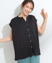 DRESKIP | 【S-LL/洗濯後しわになりにくい】上品にきれい見え スラブギャザーブラウス(シャツ/ブラウス)