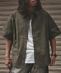 ALL RUNS（オールランズ）の「Floral Pattern Mesh Short-Sleeved Shirt / 花柄 メッシュ半袖シャツ（シャツ/ブラウス）」