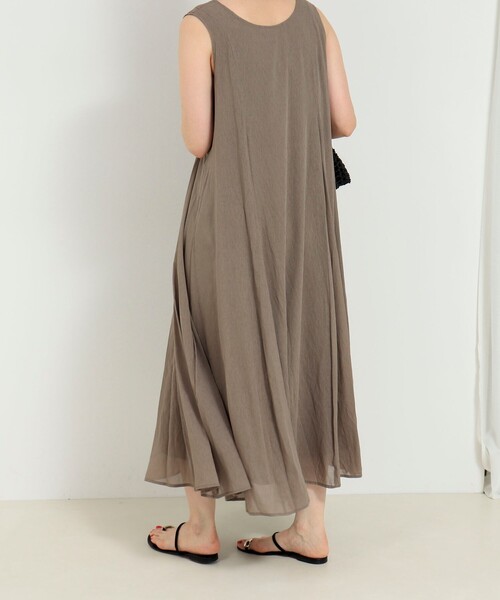 MICO COULIER（ミコクリエ）の「麻調シアー２WAYパネルフレアワンピース（ワンピース・レディース・パープル/カーキ/ブラック・38）」の12枚目の写真