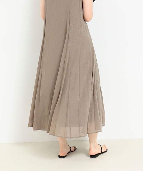 MICO COULIER（ミコクリエ）の「麻調シアー２WAYパネルフレアワンピース（ワンピース・レディース・パープル/カーキ/ブラック・38）」の16枚目の写真