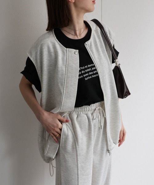 セール】バルーンシルエット スウェットベスト/セットアップ対応