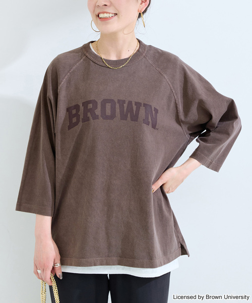 GOOD ROCK SPEED(グッドロックスピード)の「GOOD ROCK SPEED/グッドロックスピード カレッジT2(Tシャツ/カットソー・レディース・ブルー/ブラウン・FREE)」の2枚目の写真