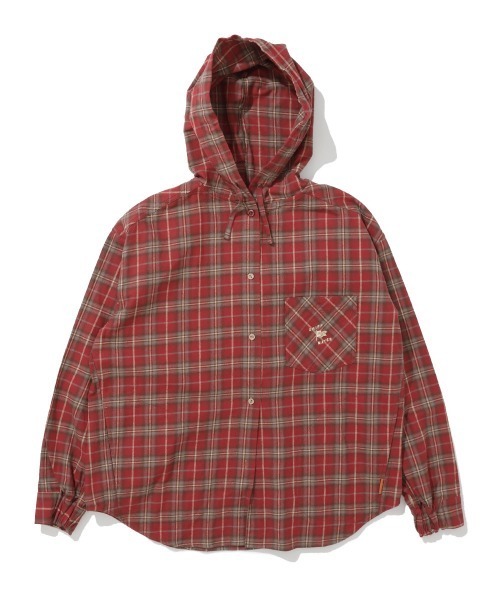 KRIFF MAYER Lady's Collection（クリフメイヤーレディースコレクション）の「【綿100％】ビエラフードシャツ（シャツ/ブラウス・レディース・カラフル/チャコール/その他5/ナチュラル/レッド/オリーブ・MEDIUM/LARGE）」の21枚目の写真