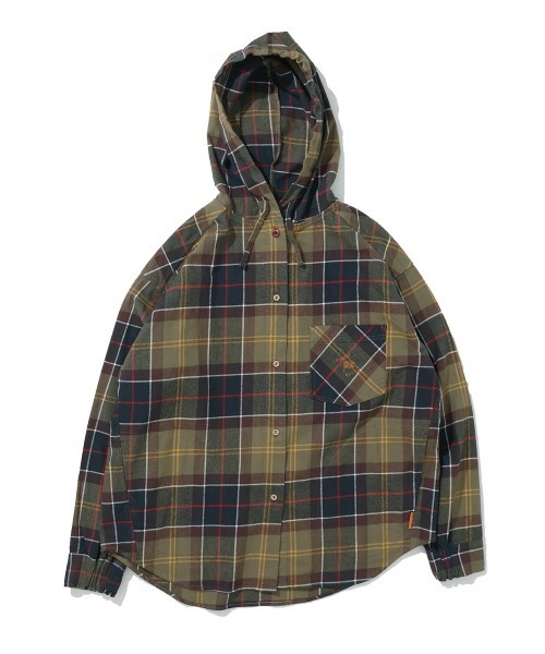 KRIFF MAYER Lady's Collection（クリフメイヤーレディースコレクション）の「【綿100％】ビエラフードシャツ（シャツ/ブラウス・レディース・カラフル/チャコール/その他5/ナチュラル/レッド/オリーブ・MEDIUM/LARGE）」の22枚目の写真