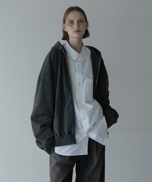 remer（リメール）の「loose basic oversize zip hoodie / ルーズベーシックオーバーサイズジップパーカー（パーカー・メンズ・ブラック/ブラウン/ブルー/グレー/ダークグリーン/チャコールグレー・LARGE/MEDIUM/SMALL/X-SMALL）」の22枚目の写真
