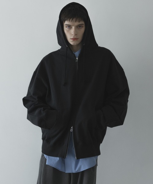 remer（リメール）の「loose basic oversize zip hoodie / ルーズベーシックオーバーサイズジップパーカー（パーカー・メンズ・ブラック/ブラウン/ブルー/グレー/ダークグリーン/チャコールグレー・LARGE/MEDIUM/SMALL/X-SMALL）」の17枚目の写真