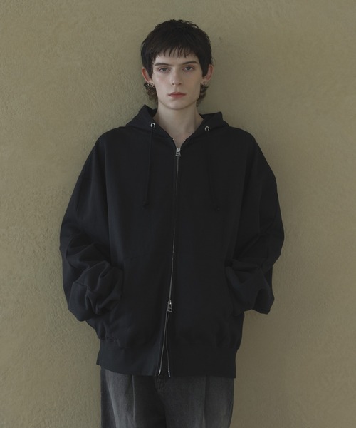 remer（リメール）の「loose basic oversize zip hoodie / ルーズベーシックオーバーサイズジップパーカー（パーカー・メンズ・ブラック/ブラウン/ブルー/グレー/ダークグリーン/チャコールグレー・LARGE/MEDIUM/SMALL/X-SMALL）」の18枚目の写真
