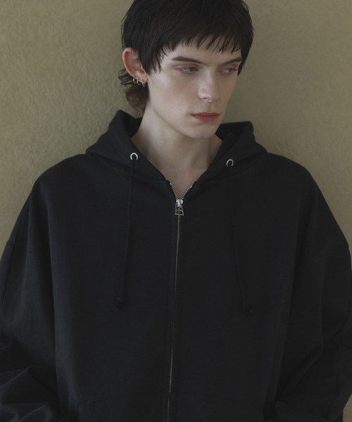 remer（リメール）の「loose basic oversize zip hoodie / ルーズベーシックオーバーサイズジップパーカー（パーカー・メンズ・ブラック/ブラウン/ブルー/グレー/ダークグリーン/チャコールグレー・LARGE/MEDIUM/SMALL/X-SMALL）」の19枚目の写真