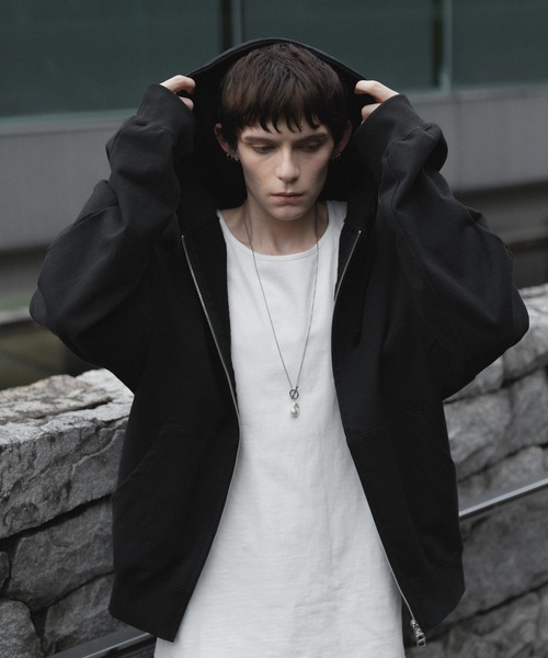 remer（リメール）の「loose basic oversize zip hoodie / ルーズベーシックオーバーサイズジップパーカー（パーカー・メンズ・ブラック/ブラウン/ブルー/グレー/ダークグリーン/チャコールグレー・LARGE/MEDIUM/SMALL/X-SMALL）」の7枚目の写真