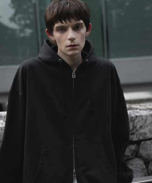 remer（リメール）の「loose basic oversize zip hoodie / ルーズベーシックオーバーサイズジップパーカー（パーカー・メンズ・ブラック/ブラウン/ブルー/グレー/ダークグリーン/チャコールグレー・LARGE/MEDIUM/SMALL/X-SMALL）」の9枚目の写真