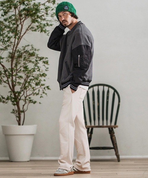 CAMBIO(カンビオ)の「mp13878-Random Patchwork Sweat Pants スウェットパンツ(スウェットパンツ・メンズ・グレイッシュベージュ/アイボリー/ブラック/チャコール・S/M/L)」の9枚目の写真