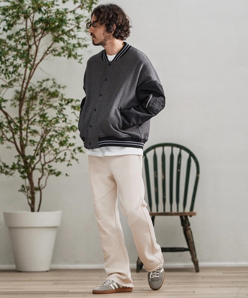 CAMBIO(カンビオ)の「mp13878-Random Patchwork Sweat Pants スウェットパンツ(スウェットパンツ・メンズ・グレイッシュベージュ/アイボリー/ブラック/チャコール・S/M/L)」の12枚目の写真