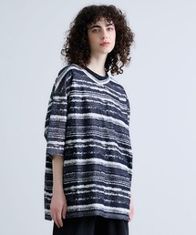 Revo. ペイントボーダー メッシュTシャツ
