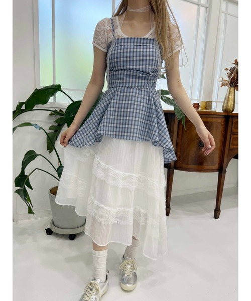 WC（ダブル シー）の「《2点SET》チェックイレヘムキャミワンピース（ワンピース・レディース・ブルー/サックスブルー・FREE）」の22枚目の写真