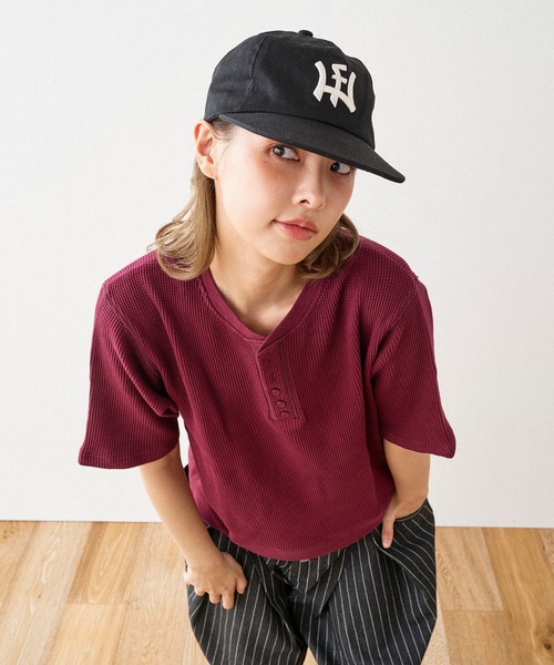DRAW CODE 5 BUTTON HENRY NECK THERMAL T-SHIRT / ドローコード5