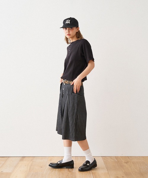 WISH FOR EVER(ウィッシュフォーエバー)の「DRAW CODE 5 BUTTON HENRY NECK THERMAL T-SHIRT / ドローコード5ボタンヘンリーネックサーマルTシャツ(Tシャツ/カットソー・メンズ・グレー/ワインレッド/ブラック/ネイビー・SMALL/MEDIUM/LARGE)」の11枚目の写真