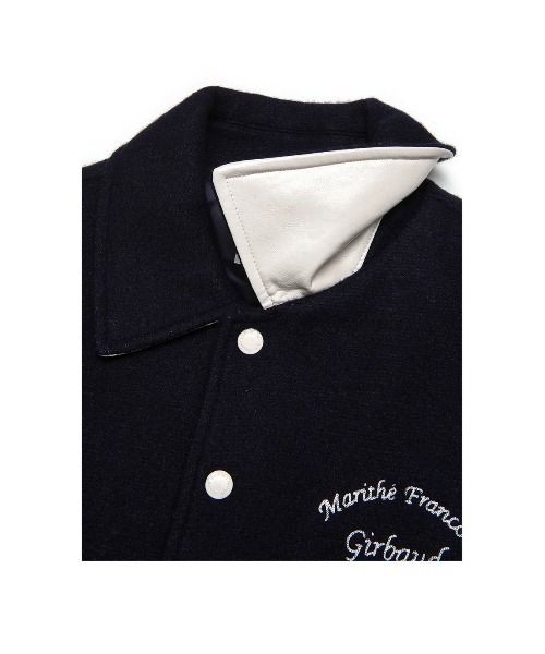 MARITHE + FRANCOIS GIRBAUD(マリテフランソワジルボー)の「CHAIN LOGO VARSITY JACKET(スタジャン・レディース・ダークネイビー/ダークグリーン・SMALL/MEDIUM/LARGE)」の12枚目の写真