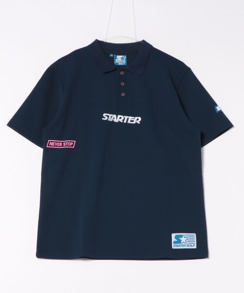STARTER(スターター)の「★STARTER GOLF★スターターゴルフ STARTERロゴ刺繍半袖ポロシャツ SG-123009(ポロシャツ・メンズ・ブラック/ホワイト/ネイビー・L/M)」の3枚目の写真