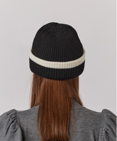 Chapeau d' O(シャポードオー)の「Chapeau d' O Line Rib Knit Watch / シャポードオー(ニットキャップ/ビーニー・レディース・ブラック/ワイン/ホワイト・FREE)」の9枚目の写真